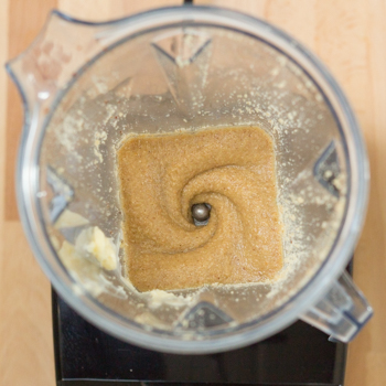 blending hazelnut and margarine in processor 
