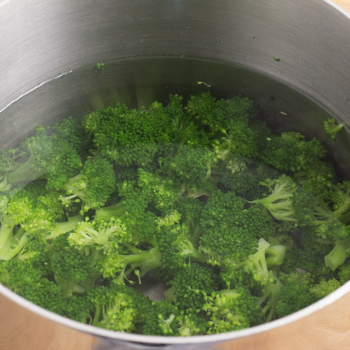 broccoli cooking in pot